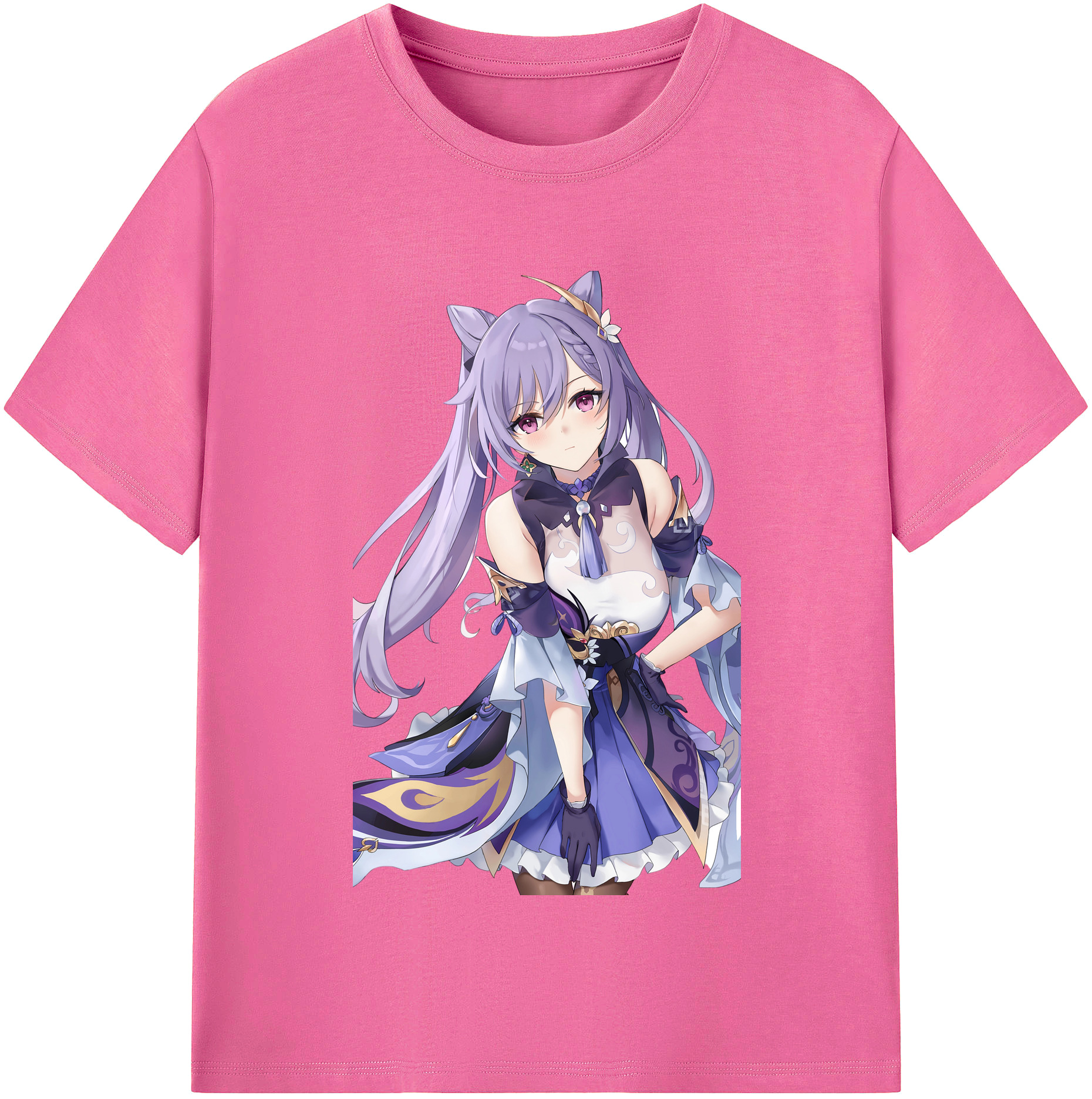 げんし神 刻晴 こくせい genshin Kokusei レディースカジュアルプリントTシャツ（綿100％）